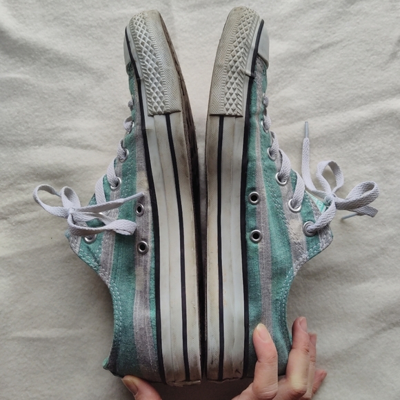 Size 10 Women's Unique Design Converse Sneaker Shoe All Star Striped Pol… - Picture 8 of 12